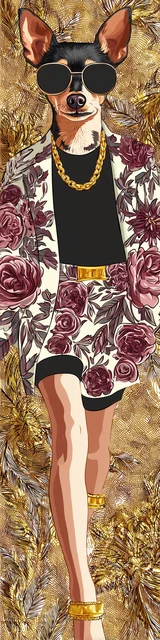 Free dog bookmark featuring a dog wearing sunglasses